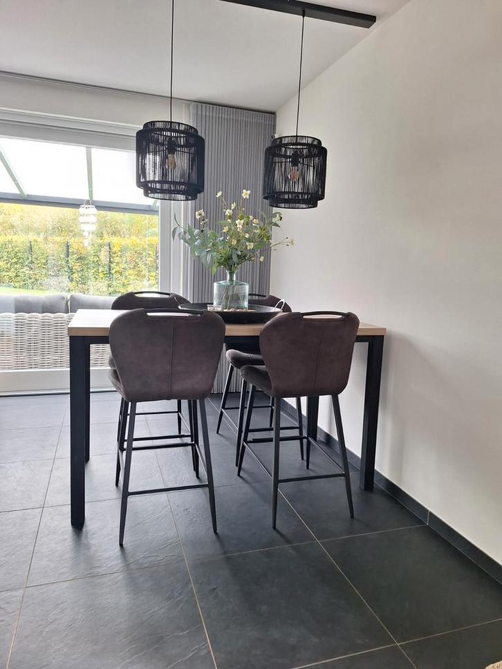 Gezellige Bartafel 160x80 met 4 barkrukken als nieuw, Huis en Inrichting, Tafels | Statafels, Zo goed als nieuw, Ophalen