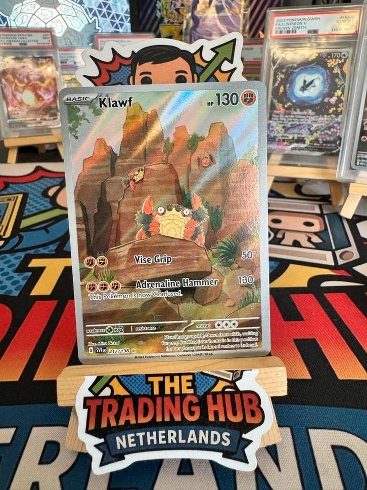 Klawf Illustration Rare - Scarlet & Violet, Hobby en Vrije tijd, Verzamelkaartspellen | Pokémon, Zo goed als nieuw, Losse kaart
