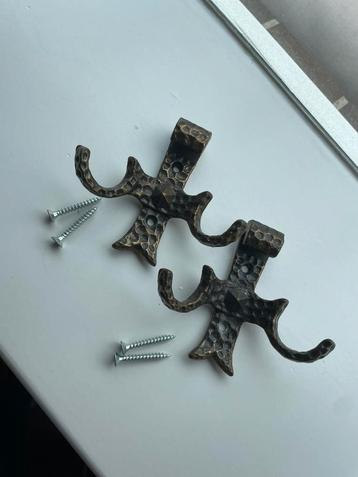 Vintage Garderobe haken 2x beschikbaar voor biedingen
