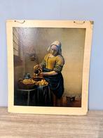 Schoolplaat Het Melkmeisje - Johannes Vermeer, Antiek en Kunst, Ophalen, Overige thema's