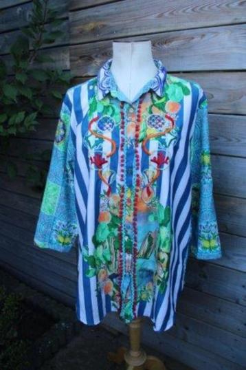 Blouse blauw/ groen Antica santoria Giacomo cinque mt L Vast beschikbaar voor biedingen