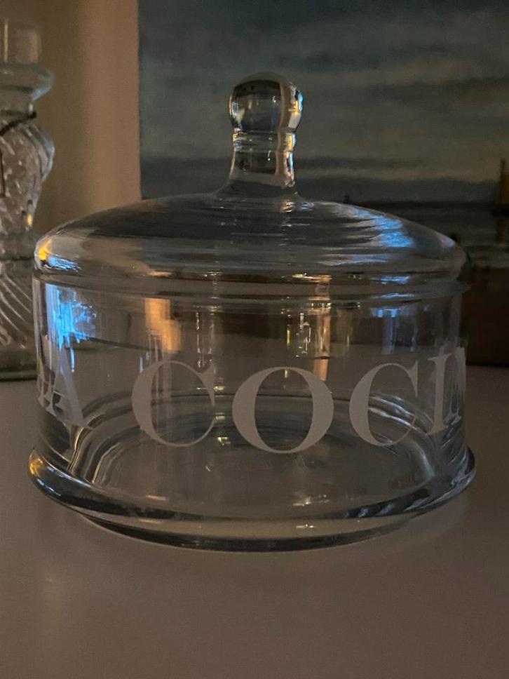 Riviera Maison Glazen pot met deksel, Huis en Inrichting, Woonaccessoires | Overige, Zo goed als nieuw, Ophalen of Verzenden