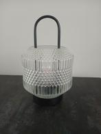 Glas met zwarte tafellamp, Ophalen of Verzenden, Zo goed als nieuw, Glas, Minder dan 50 cm