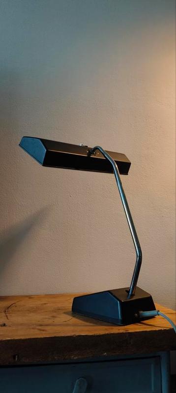 Vintage tafellamp bureaulamp Waldmanm leuchten zwart chroom  beschikbaar voor biedingen