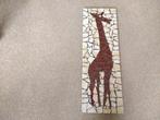 Mozaiek van giraf ,giraffe kunstwerk 63 cm x 21 cm, Ophalen of Verzenden