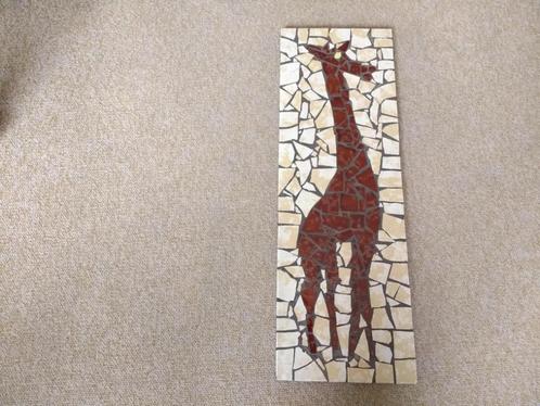 Mozaiek van giraf ,giraffe kunstwerk 63 cm x 21 cm, Antiek en Kunst, Kunst | Designobjecten, Ophalen of Verzenden