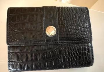 FURLA zwarte ZGAN lak leren kenia print portemonnee CHCS beschikbaar voor biedingen