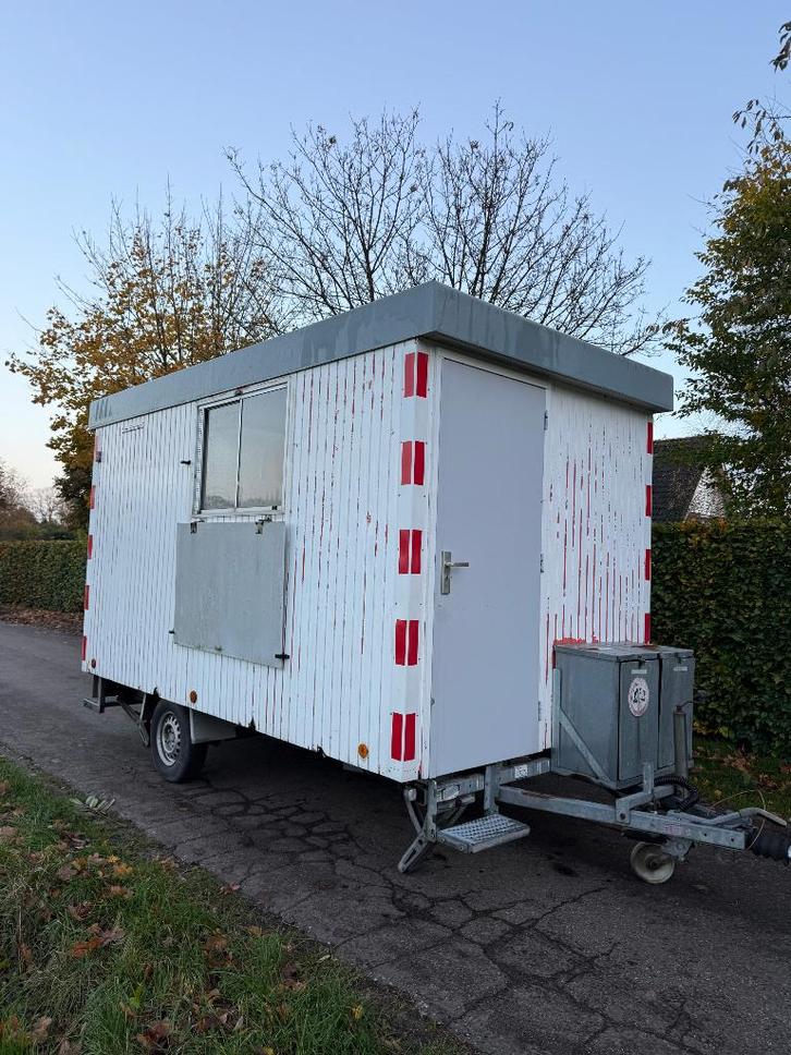 Kuiper wagenbouw Schaftwagen,Schaftkeet,pipowagen,bouwkeet, Doe-het-zelf en Verbouw, Bouwketen en Schaftketen, Gebruikt, Ophalen