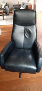 draaifauteuil zwart leer, Huis en Inrichting, Ophalen, Gebruikt, 50 tot 75 cm, Leer