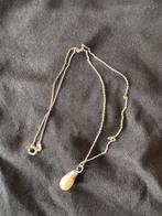 Zilveren ketting 835 met parelhanger lengte 40 cm, Met hanger, Ophalen of Verzenden, Zo goed als nieuw, Zilver