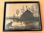 Originele houtsnede 1924, Aan de Loosdrechtse Plassen, Ophalen of Verzenden