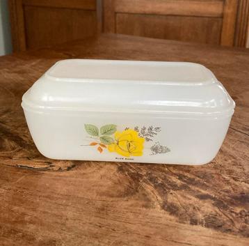 Vintage glazen Botervloot Blueband  boter Arcopal melkglas beschikbaar voor biedingen