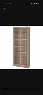 Ikea billy kast met glazen deuren, Ophalen, 200 cm of meer, 50 tot 100 cm, Zo goed als nieuw