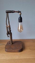 Steampunk industriële tafellamp gemaakt van snijbrander, Huis en Inrichting, Lampen | Tafellampen, Minder dan 50 cm, Gebruikt