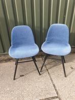2 Zuiver eetkamerstoelen kantoorstoel blauw zwart kuipstoel, Huis en Inrichting, Stoelen, Ophalen, Zo goed als nieuw, Blauw, Twee