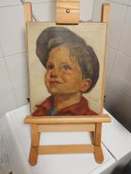Vintage jaren 30 Corelli olieverf op doek "boy with cap", Ophalen of Verzenden