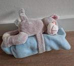 Knuffel met plaid Zeeman poes kat grijs K4770, Ophalen of Verzenden, Zo goed als nieuw, Poes