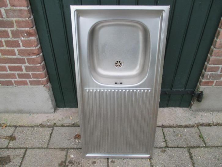 RVS aanrechtblad 100x50, Huis en Inrichting, Keuken | Keukenelementen, Gebruikt, 100 tot 150 cm, 50 tot 100 cm, 25 tot 50 cm, Grijs