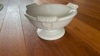 Vintage witte terrine / schaal op voet, Ophalen, Rond