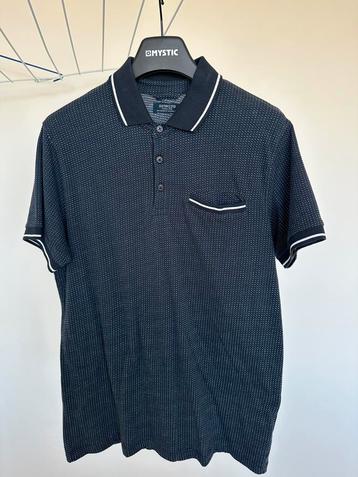 Dstrezzed - donkerblauwe print polo | maat L