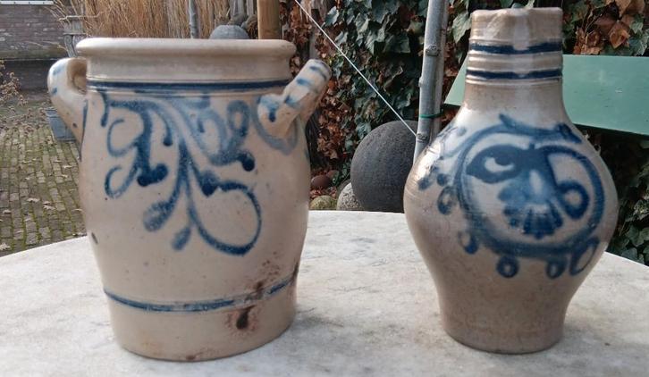 Antieke Keulse pot en een oude Keulse kan, Antiek en Kunst, Antiek | Keramiek en Aardewerk, Ophalen of Verzenden