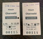 Treinkaartjes 1981 Fiesch Oberwald retour, Verzamelen, Spoorwegen en Tramwegen, Verzenden, Gebruikt, Trein, Overige typen