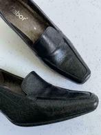 E907 GABOR maat 37 leren schoenen pumps lage hak zwart, Ophalen of Verzenden, Gabor, Zo goed als nieuw, Zwart