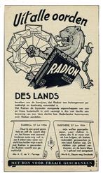 2x Uit alle oorden des lands bereikt ons dat RADION wascht, Verzamelen, Merken en Reclamevoorwerpen, Verzenden, Zo goed als nieuw