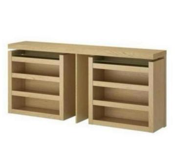 Bed (malm) achterwand met rol kastjes beschikbaar voor biedingen
