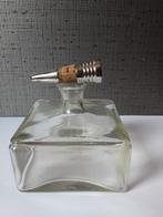 vintage glazen flesje met wijnstopper, Ophalen of Verzenden