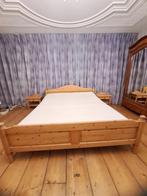 Bed met 2 nachtkastjes grenen van Cottage, Huis en Inrichting, Slaapkamer | Bedden, 180 cm, Gebruikt, Bruin, Hout