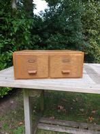 Vintage houten ladekastje / archiefkastje, 50 tot 100 cm, 1 of 2 laden, Minder dan 100 cm, 25 tot 50 cm