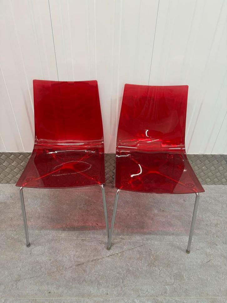 Vintage Softline Allkit Slim stoel - Rood kunststof, Huis en Inrichting, Stoelen, Gebruikt, Eén, Kunststof, Rood, Ophalen of Verzenden
