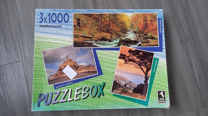 Legpuzzels (strand, Parijs, herfst, collage, funny), Hobby en Vrije tijd, Denksport en Puzzels, Gebruikt, Legpuzzel, 500 t/m 1500 stukjes