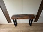 Teakhout sidetable / Kaptafel, Ophalen, Gebruikt, 100 tot 150 cm, Teakhout