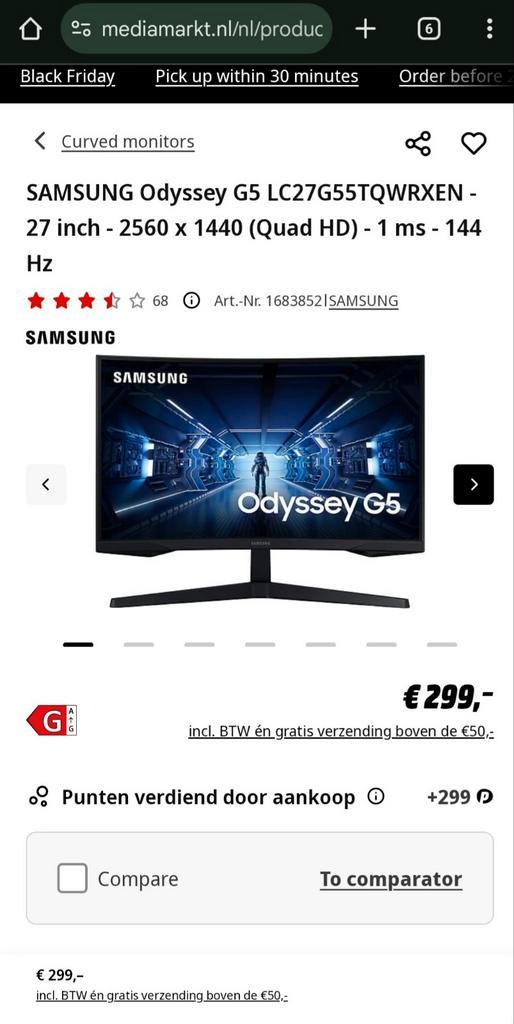 2 x Samsung Odyssey G5  monitors + mounting + stands -mint, Computers en Software, Monitoren, Ophalen