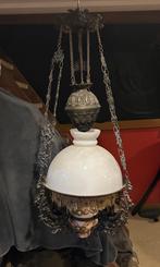 Antieke smeedijzeren originele olie hanglamp, Antiek en Kunst, Antiek | Lampen, Ophalen