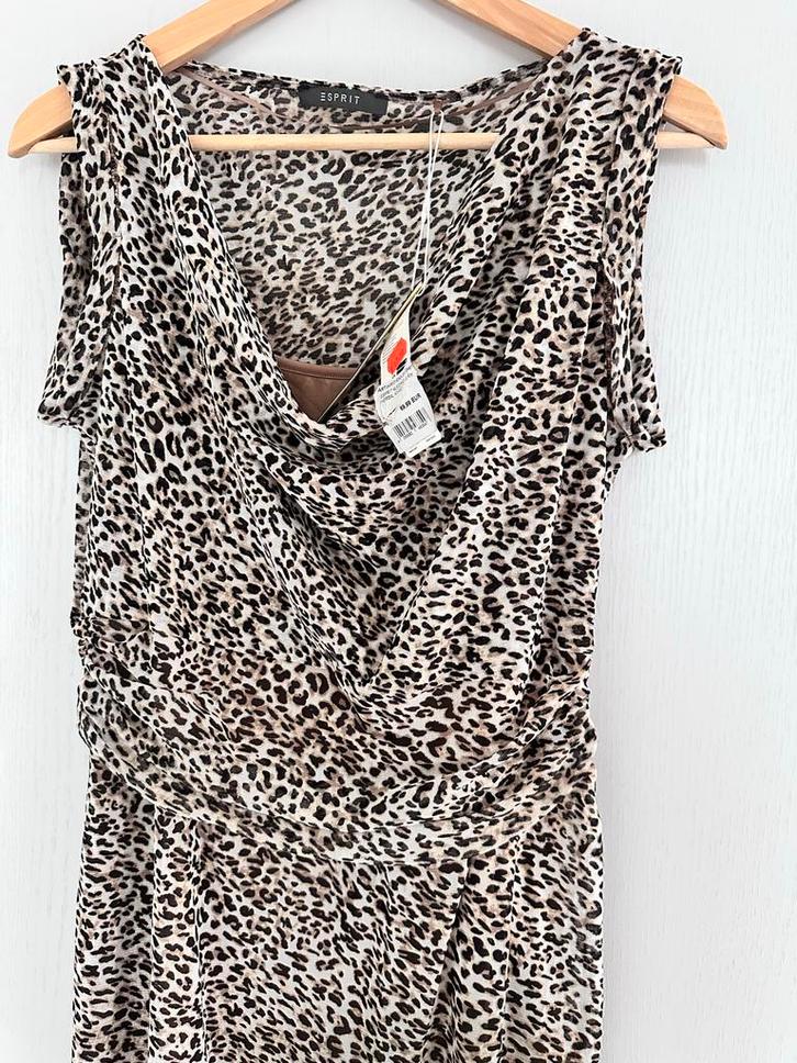 Esprit Damesjurk - Dierenprint - Maat L - Nieuw, Kleding | Dames, Jurken, Nieuw, Maat 42/44 (L), Bruin, Knielengte, Ophalen of Verzenden
