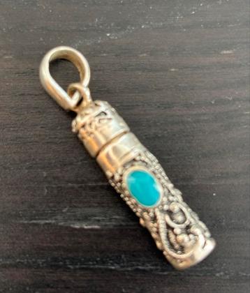 Zilveren Kokertje Hanger Turquoise 925 beschikbaar voor biedingen