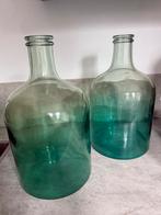 Grote groen/blauwe vazen te koop, Ophalen, Minder dan 50 cm, Groen, Glas