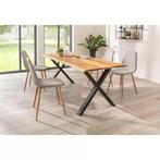 Eiken tafel recht of boomstam of visgraad. NIEUW, Eikenhout, Nieuw, Ophalen of Verzenden, Vijf personen of meer