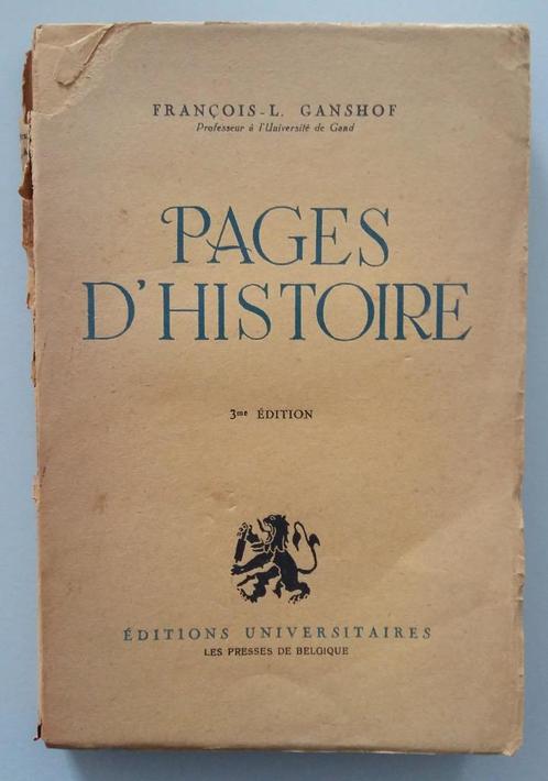 Pages d'Histoire - François-L. Ganshof, Boeken, Geschiedenis | Wereld, Gelezen, Europa, 20e eeuw of later, Ophalen of Verzenden