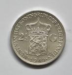 Wilhelmina 2 ½  gulden 1940 zeer mooie munt zilver 2,5, Zilver, Ophalen of Verzenden, Koningin Wilhelmina, Losse munt