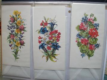 Vintage Postpapier - Bloemen Honden Panda Vogels - per stuk  beschikbaar voor biedingen
