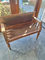 Antiek Houten Bankje met Snijwerk, Ophalen