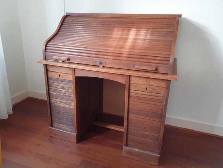 Antiek Eiken Bureau met Rolklep, Antiek en Kunst, Antiek | Kantoor en Zakelijk, Ophalen