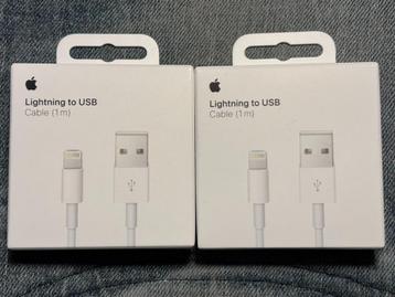 Apple oplader draad - Lightning-naar-USB-kabel (1 m) 2 stuks beschikbaar voor biedingen