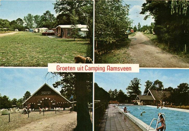 Groeten uit Camping Aamsveen - Glanerbrug-Enschede - 4 afb -, Verzamelen, Ansichtkaarten | Nederland, Gelopen, Overijssel, Voor 1920