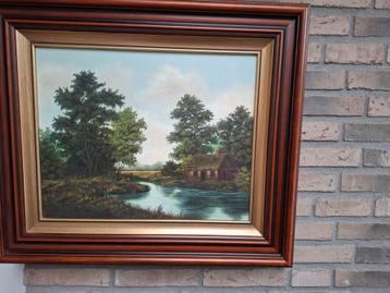 Schilderij Landschap .olieverf op linnen.  beschikbaar voor biedingen