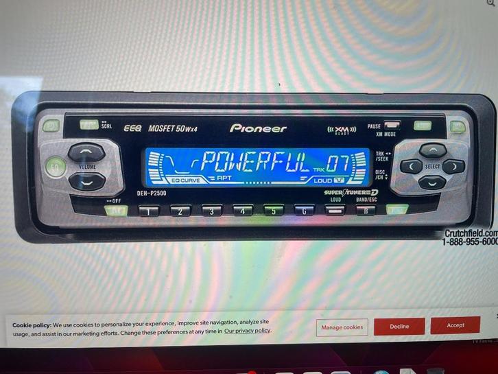 Pioneer DEH-P2500R 4x50W incl.kabels Radio/CD, Auto diversen, Autoradio's, Gebruikt, Verzenden